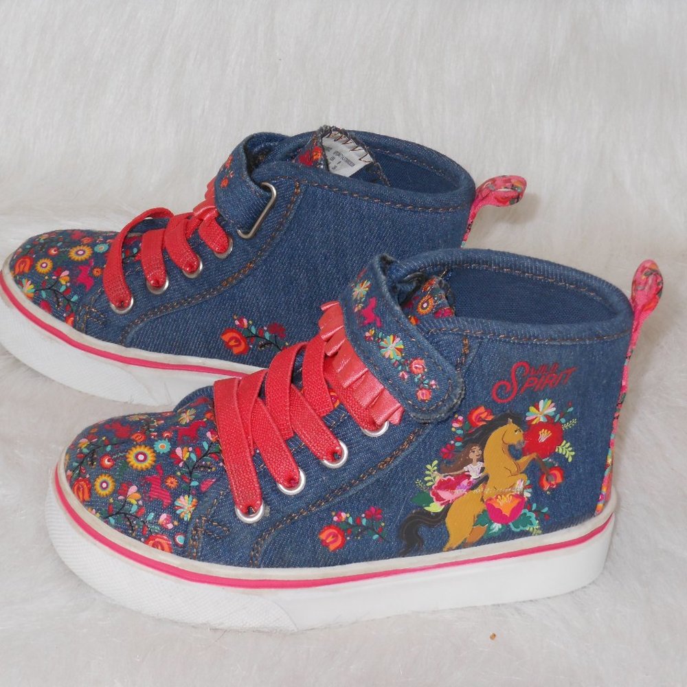 SPIRIT UNTAMED MULTI-COLOR DENIM SNEAKERS SIZE 9 MEDIUM